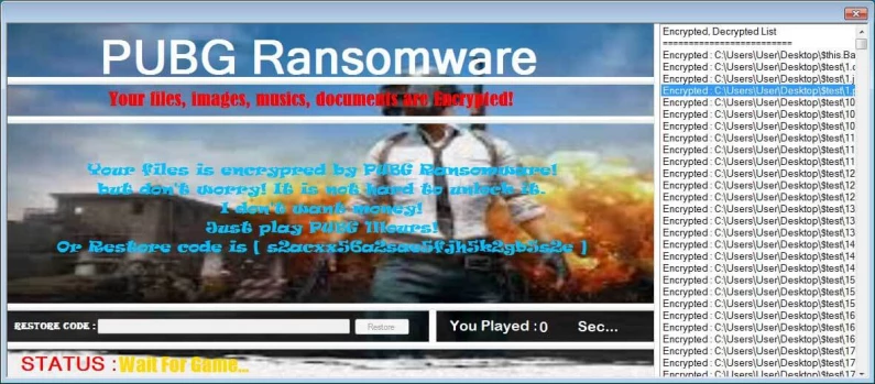 PUBG piraté : Un Malware de type Ransomware bloque vos fichiers
