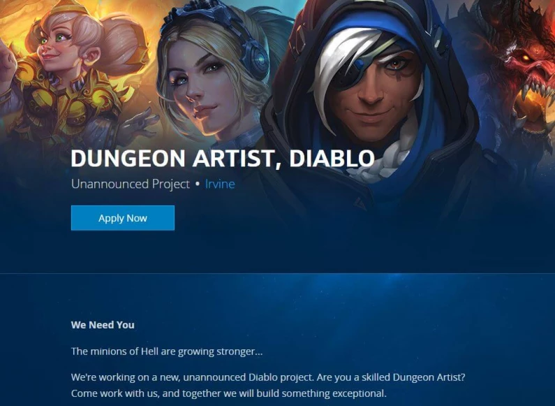 Diablo 4 ? Une offre d'emploi chez Blizzard pour un projet non annoncé