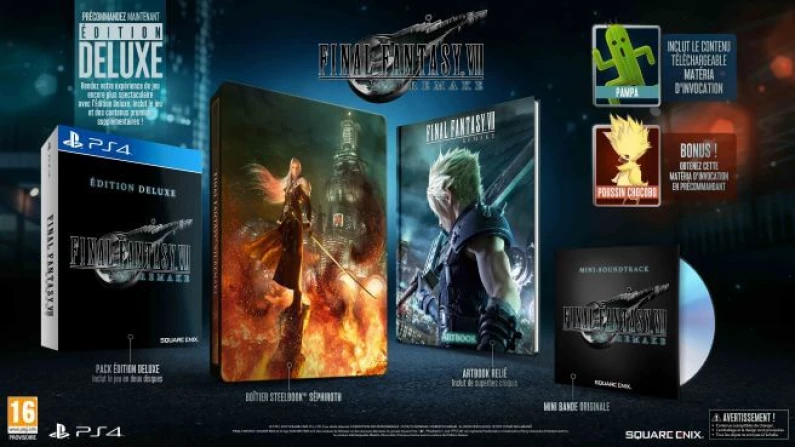 Final Fantasy 7 Remake - contenu édition 1ère Classe et édition Deluxe