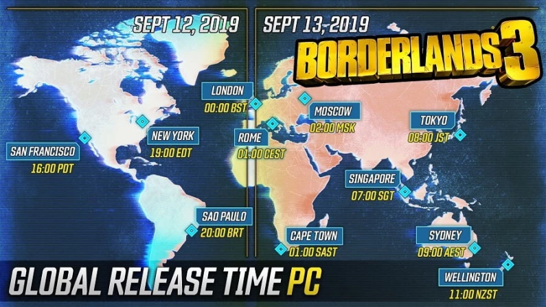 Les horaires de lancement de Borderlands 3 & le préchargement annoncés