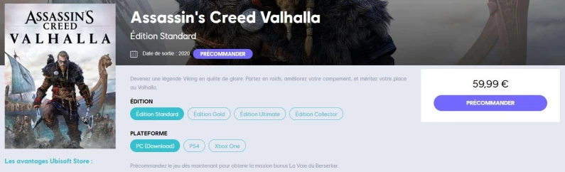 Assassin's Creed Valhalla - Date de sortie et éditions collector