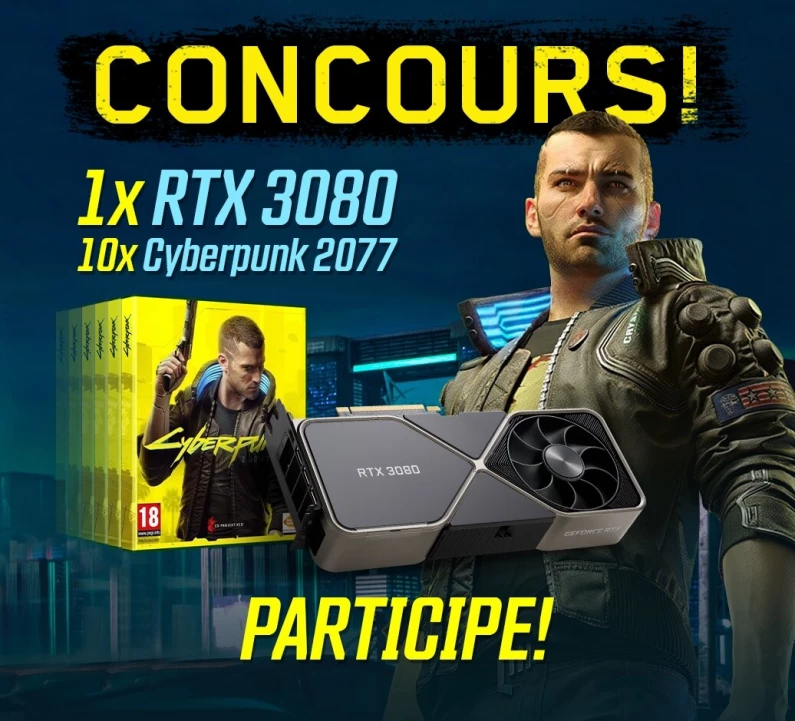 Concours Instant-Gaming : Gagne ta RTX 3080 et 10 jeux Cyberpunk !
