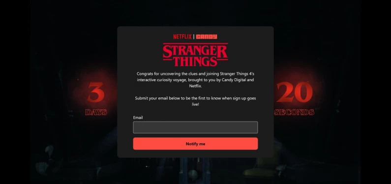Stranger Things NFT Netflix Candy Screen